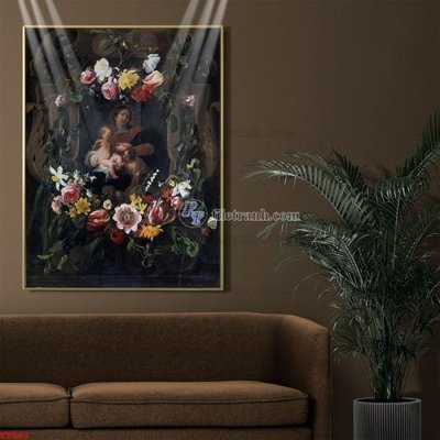 File gốc Tranh tĩnh vật sơn dầu hoa châu âu TV563 (ảnh chi tiết) để in lụa