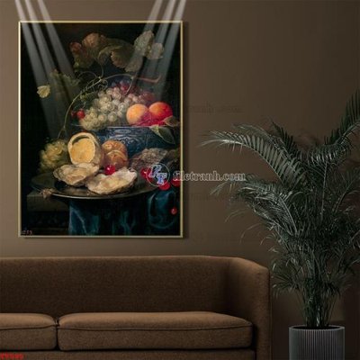 File tranh in tráng gương Tranh tĩnh vật sơn dầu hoa châu âu TV585 (siêu nét)