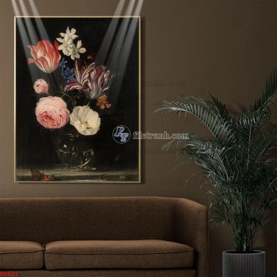 Tải file gốc Tranh tĩnh vật sơn dầu hoa châu âu TV627 dùng cho in ấn