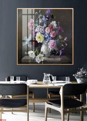 File gốc Tranh tĩnh vật sơn dầu hoa châu âu TV636 (in lụa) cao cấp