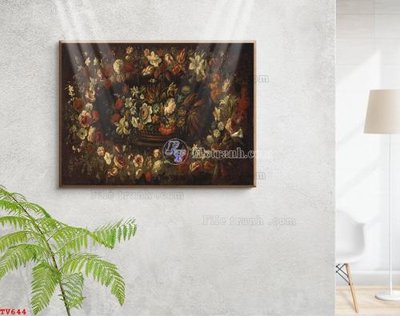 File gốc Tranh tĩnh vật sơn dầu hoa châu âu TV644 (chuẩn CMYK) cho nhà in