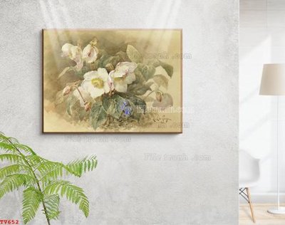 File ảnh Tranh tĩnh vật sơn dầu hoa châu âu TV652 (gốc) in decal dán tường