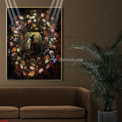 File ảnh Tranh tĩnh vật sơn dầu hoa châu âu TV658 (gốc) dùng in Pano