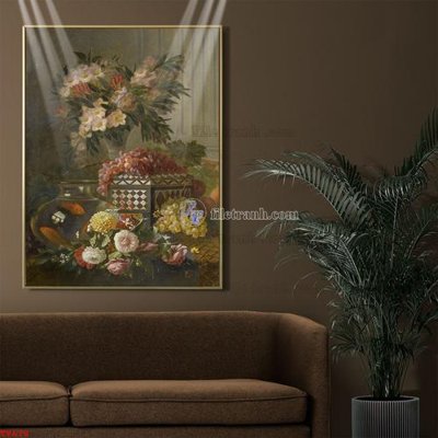 File tranh Tranh tĩnh vật sơn dầu hoa châu âu TV678 (gốc) in film