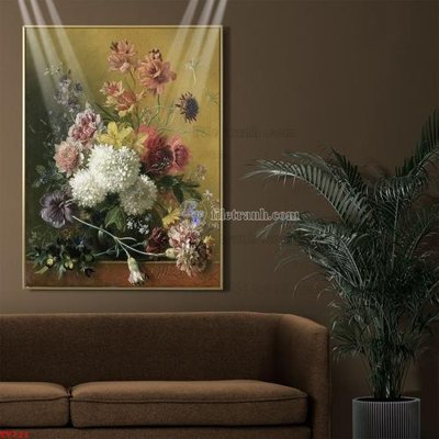 File tranh Tranh tĩnh vật sơn dầu hoa châu âu TV721 (gốc) chủ đề con người