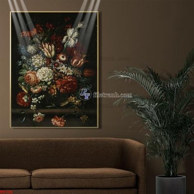 Download file Tranh tĩnh vật sơn dầu hoa châu âu TV730 (gốc) cho xưởng in