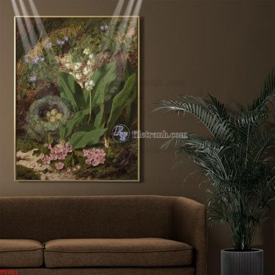 File in mica Tranh tĩnh vật sơn dầu hoa châu âu TV751 (bản gốc) siêu trong