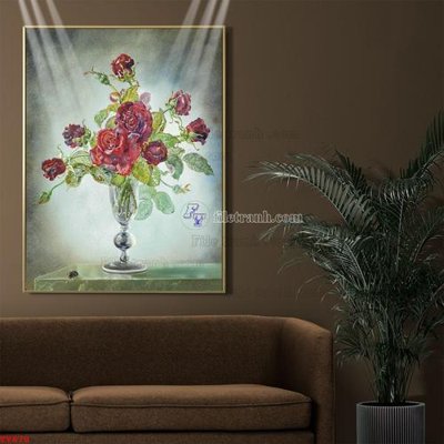 File gốc Tranh tĩnh vật sơn dầu hoa châu âu TV878 (thiết kế) cho in ấn
