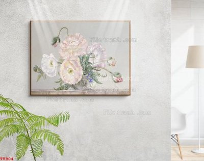 Tải file gốc Tranh tĩnh vật sơn dầu hoa châu âu TV904 (in khổ lớn) quảng cáo