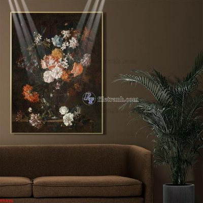 File tranh ảnh gốc Tranh tĩnh vật sơn dầu hoa châu âu TV936 dùng cho in khổ lớn