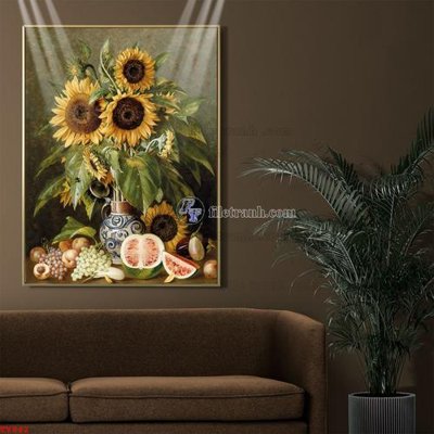Tải file Tranh tĩnh vật sơn dầu hoa châu âu TV942 (gốc) in nhanh