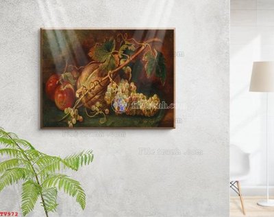 File tranh gốc Tranh tĩnh vật sơn dầu hoa châu âu TV972 (bản quyền) Filetranh.com