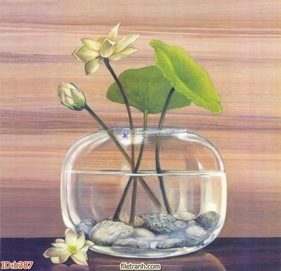 File gốc file gốc bình hoa B387 (in lụa) tranh phong thủy