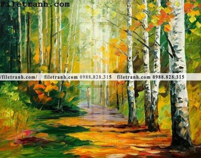 File in trần tranh ve tay son dau nhieu mau tuyet dep 4057 (bản gốc) phong cảnh