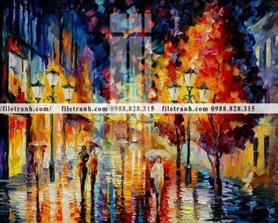 File ảnh tranh ve tay son dau nhieu mau tuyet dep 4169 (gốc) in decal dán tường