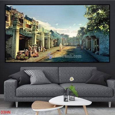 File PSD File tranh hà nội xưa 03HN (bản gốc) dễ dàng edit