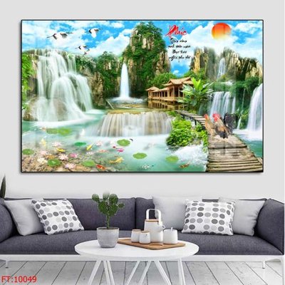 File in mica File tranh phong thủy 10049 (bản gốc) làm vách ngăn