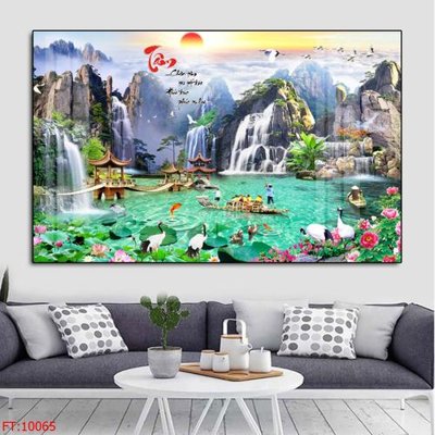 Tải file gốc in lụa File tranh phong thủy 10065 siêu nét