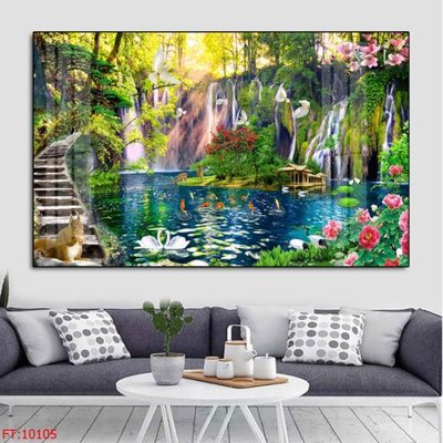 File tranh gốc in trần nhà File tranh phong thủy 10105 3D