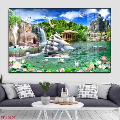 File in mica File tranh phong thủy 10107 (bản gốc) làm vách ngăn