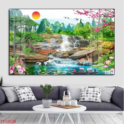 File in trần File tranh phong thủy 10128 (file gốc) xuyên sáng