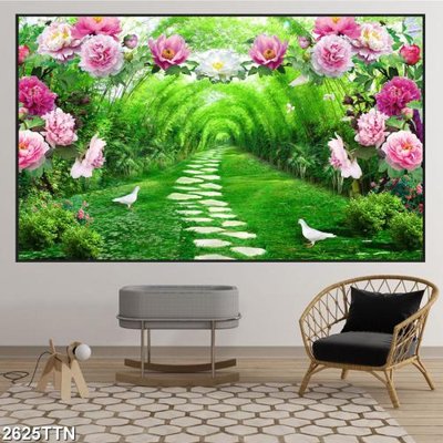 Tải file Tranh sơn thủy thác nước 2625TTN (gốc) in tranh tráng gương