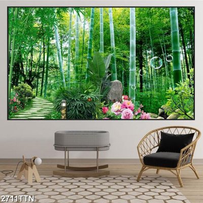 File tranh Tranh sơn thủy thác nước 2711TTN (file gốc) chuẩn màu in