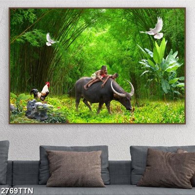 File gốc Tranh sơn thủy thác nước 2769TTN cho in ấn và thiết kế