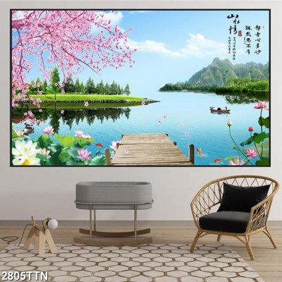 File gốc Tranh sơn thủy thác nước 2805TTN (chuẩn CMYK) cho nhà in