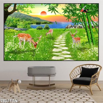 File gốc Tranh sơn thủy thác nước 2807TTN (PNG) chất lượng cao