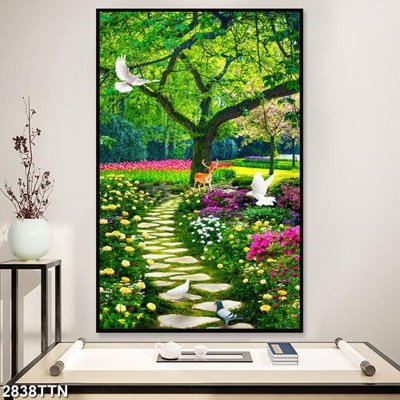 Tải file gốc Tranh sơn thủy thác nước 2838TTN (in khổ lớn) quảng cáo