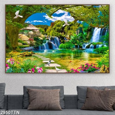 Tải file Tranh sơn thủy thác nước 2950TTN (ảnh gốc) độ phân giải 300dpi