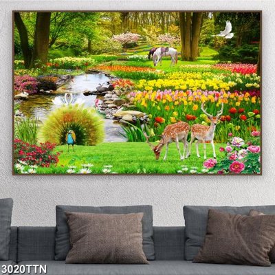 File tranh Tranh sơn thủy thác nước 3020TTN (gốc) chủ đề thành phố