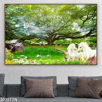 Tải file Tranh sơn thủy thác nước 3035TTN (gốc) làm file thiết kế