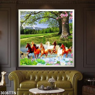 Ảnh gốc Tranh sơn thủy thác nước 3036TTN (độ nét cao) in tráng gương