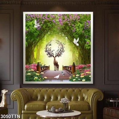 File gốc Tranh sơn thủy thác nước 3050TTN (trang trí) cho phòng khách