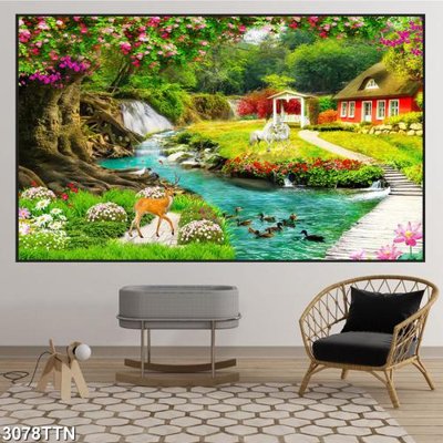 Tải file gốc Tranh sơn thủy thác nước 3078TTN (in tráng gương) 3DFile gốc Tranh sơn thủy thác nước 3078TTN (sẵn sàng in) chất lượng cao