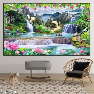 Tải file Tranh sơn thủy thác nước 3140TTN (ảnh gốc) file TIFF