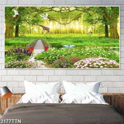 File gốc Tranh sơn thủy thác nước 3177TTN (cho in UV) siêu nét