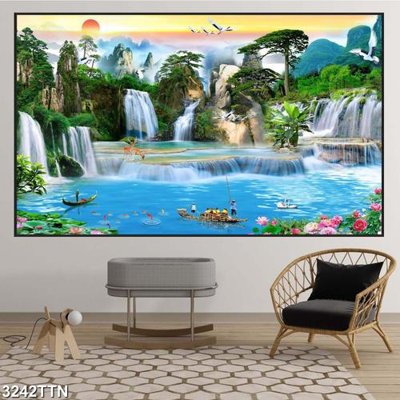 Tải file gốc Tranh sơn thủy thác nước 3242TTN (in tráng gương) siêu đẹpFile tranh gốc Tranh sơn thủy thác nước 3242TTN chất lượng cao