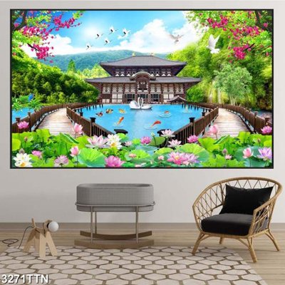 Tải file gốc Tranh sơn thủy thác nước 3271TTN (để in lụa)