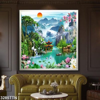 Tải file Tranh sơn thủy thác nước 3285TTN (gốc) in trên mọi chất liệu
