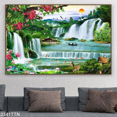 Tải file gốc Tranh sơn thủy thác nước 3341TTN (bản PSD) gốc