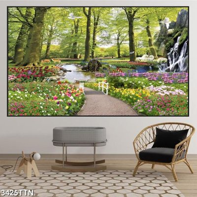 Tải file gốc Tranh sơn thủy thác nước 3425TTN (in tráng gương) 3DFile gốc Tranh sơn thủy thác nước 3425TTN (sẵn sàng in) chất lượng cao