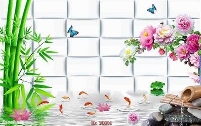 Tải file Tường nền 3D hiện đại 3D201 (ảnh gốc) in tranh kính