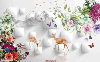 File gốc Tường nền 3D hiện đại 3D214 (ảnh chi tiết) để in trần