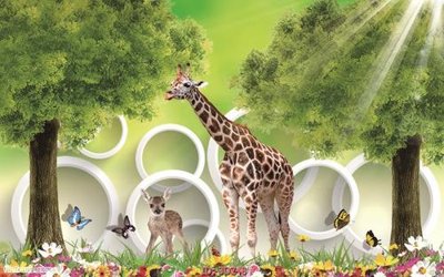 File in trần Tường nền 3D hiện đại 3D248 (bản gốc) bầu trời