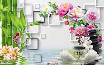 File tranh Tường nền 3D hiện đại 3D249 (bản gốc) in canvas