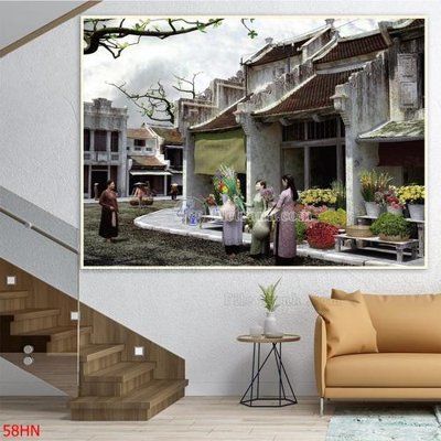 Tải file gốc File tranh hà nội xưa 58HN (bản PSD) còn layer