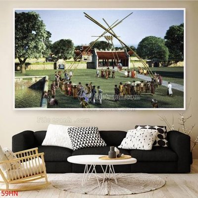 Ảnh gốc File tranh hà nội xưa 59HN (độ nét cao) in mica